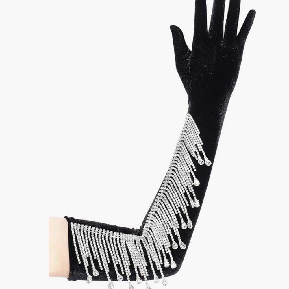 Long Opera Party Velvet Gloves